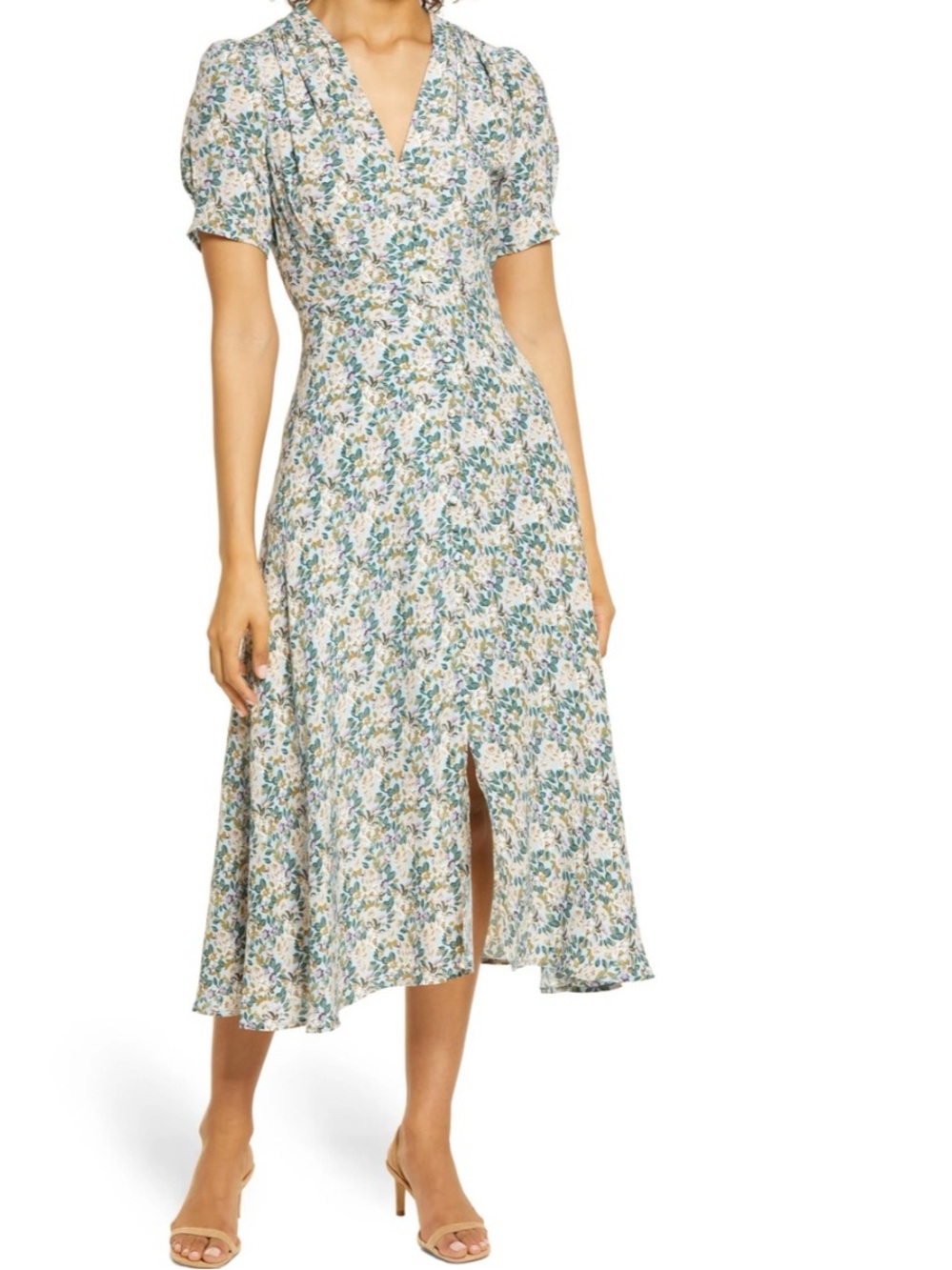 Floret Studios Floral Button
Front
Midi Dress Size XS